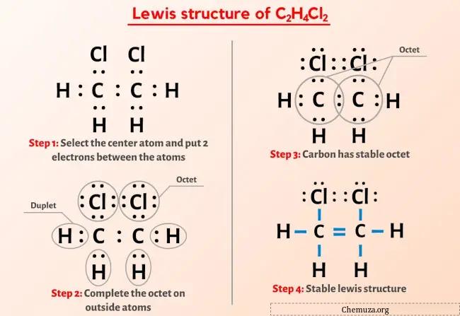 C2H4Cl2 路易斯结构 6 个步骤（附图） - Chemuza