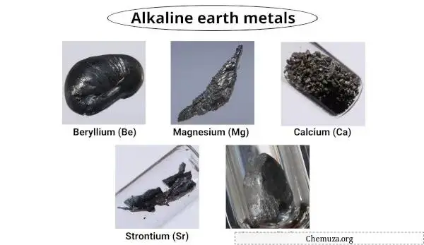 exemplo de metais alcalino-terrosos