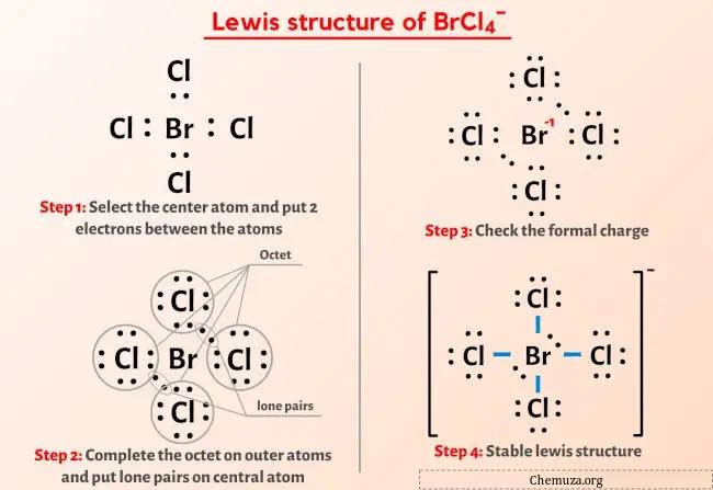 BrCl4 - Structure de Lewis