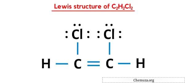 Lewis-structuur van C2H2Cl2