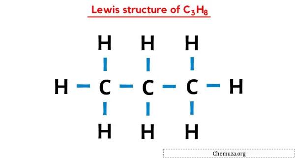 Lewis-structuur van C3H8