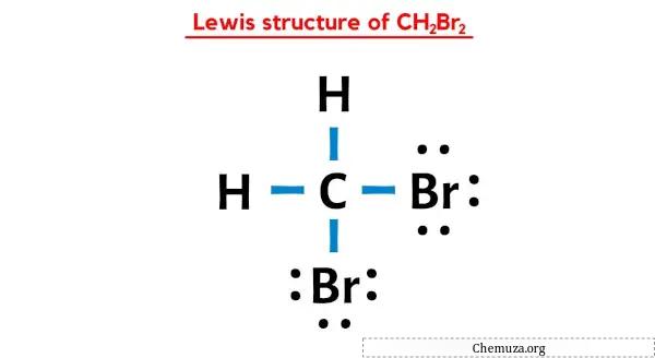 CH2Br2のルイス構造