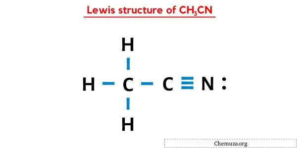 Lewis-structuur van CH3CN