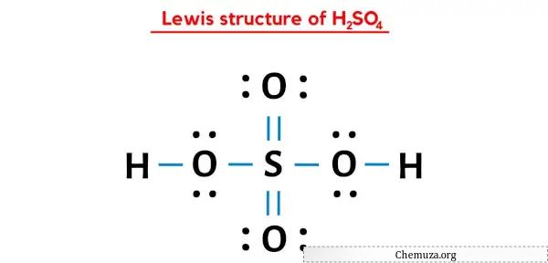 Struttura di Lewis di H2SO4