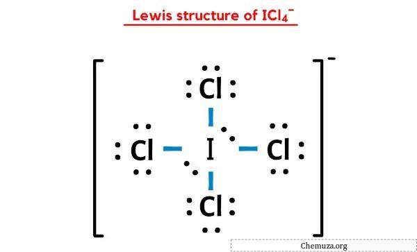 هيكل لويس لـ ICl4-