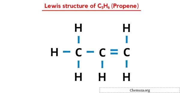 structure de Lewis de C3H6 (propène)