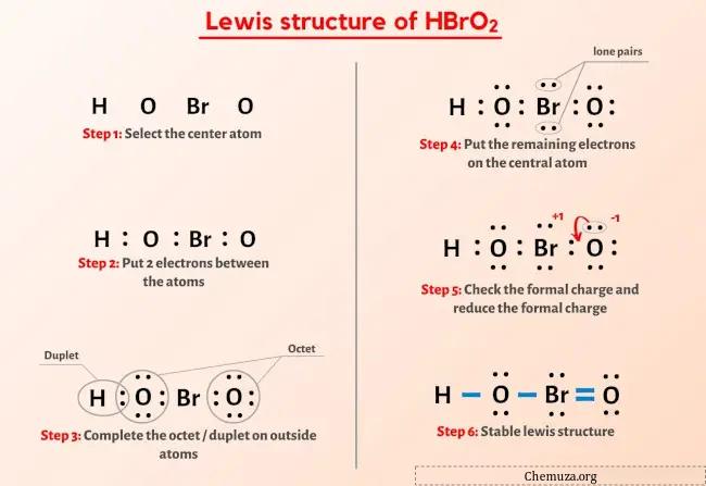 Structure de Lewis HBrO2 en 6 étapes (avec images) - Chemuza